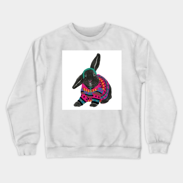 Rabbit hearted girl Crewneck Sweatshirt by argiropulo